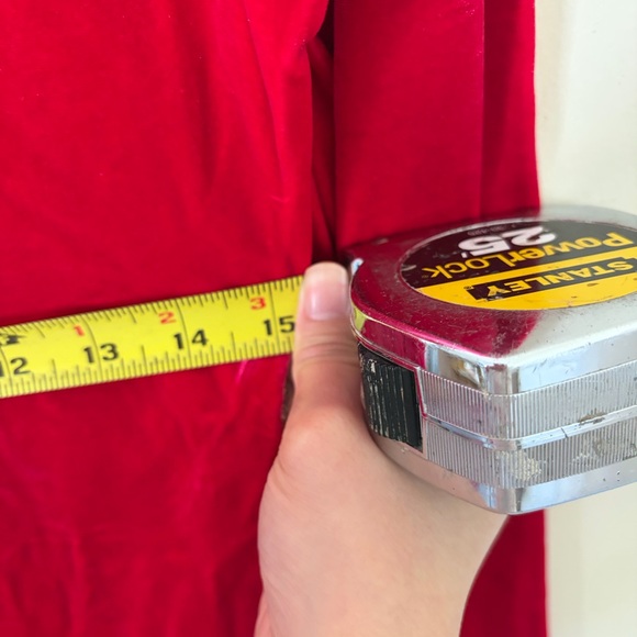 NWOT the candy shop red high-neck, velvet, long-sleeve bodycon mini dress featu - Picture 6 of 6